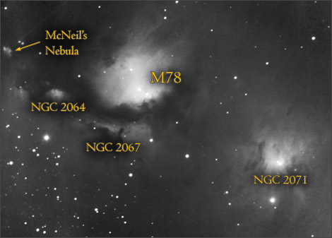 M78 and surrounding nebulae